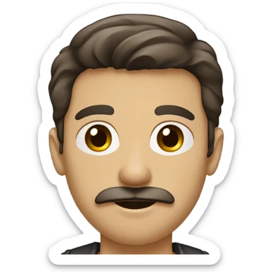 a young brunette with a mustache and beard sticker