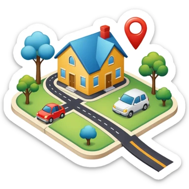 road map with home on it sticker