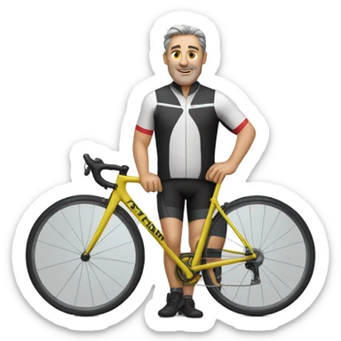 middle age man in cycling clothing sticker