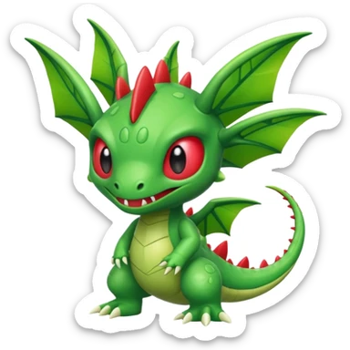 Chibi Rainy Angry Meganium-Flygon-alien sticker
