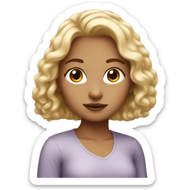 portrait of light-skinned girl sticker