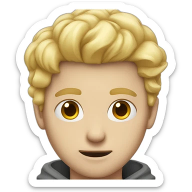 Mad white kid with blond hair sticker