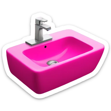 Hot pink bathroom sink sticker