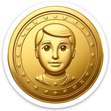 golden coin dollar sticker