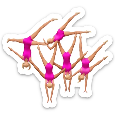 Acrobatics in pink leotards sticker