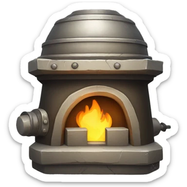 A alchemy furnace emoji,like shopify logo that creates money  sticker