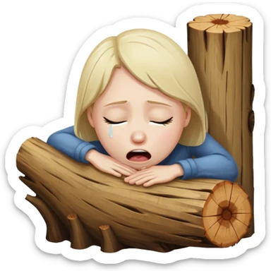Crying sucking a log sticker
