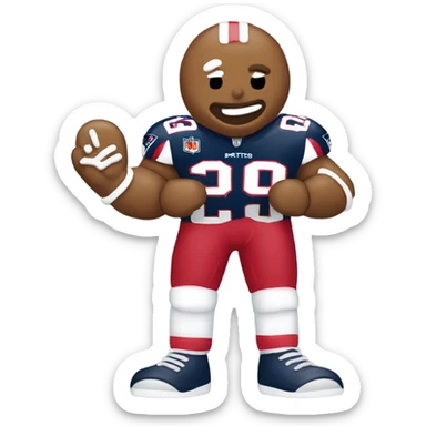 Patriots player gingerbread man sticker