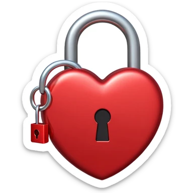 heart is in an open lock sticker