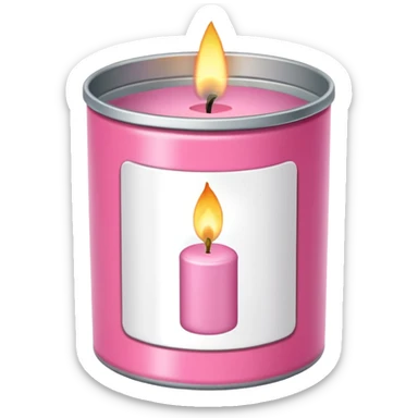 pink candle tin with label sticker
