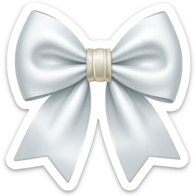 White bow on white bow sticker