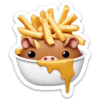 Poutine qui mange un cochon sticker