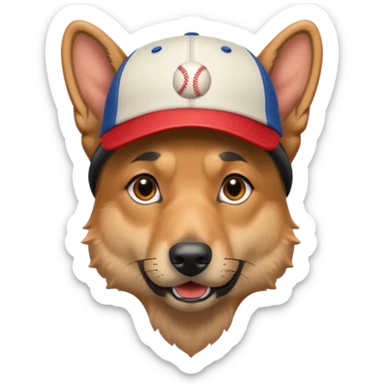 German shephard head with cap wore backwards  sticker