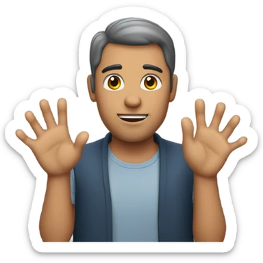 Man with big hands sticker