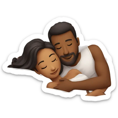 Pareja en la cama sticker