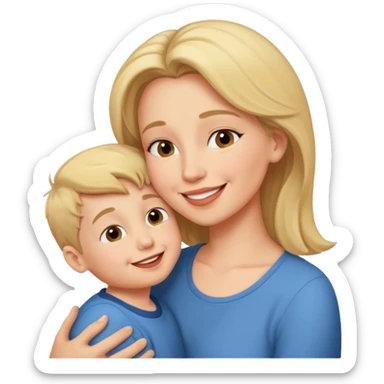 mom kiss son sticker