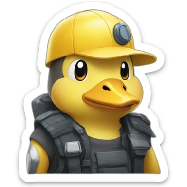 psyduck con casco de seguridad sticker