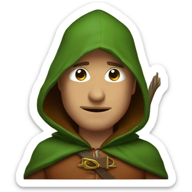 robin with hood sticker