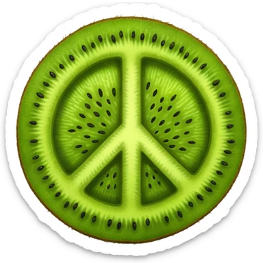 Peace sign hand emoji but its kiwi skin sticker
