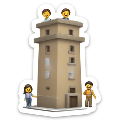 Torre humana con personas tico catalán  sticker