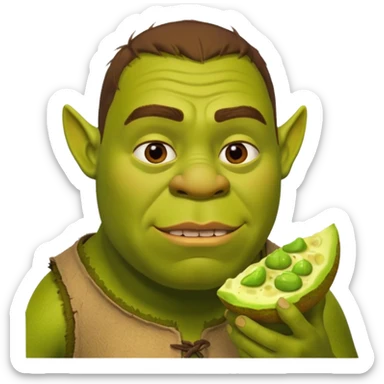 A man eating. Shrek sticker