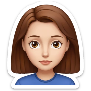 Woman with brown hair and an extremely large forehead sticker