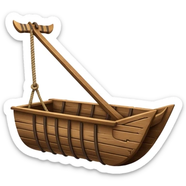 An emoji of an ancient Egyptian wooden plow with a rope handle. sticker