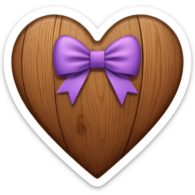 brown heart with a bow sticker