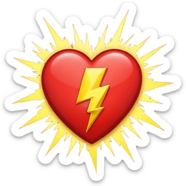 Heart with 13 pt lightning bolt in the middle sticker