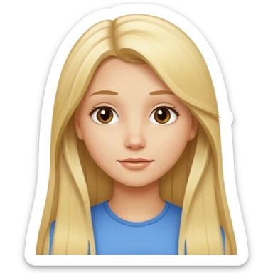 blonde pretty straight long hair girl sticker