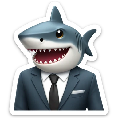A shark in a business suit sticker