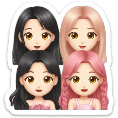 blackpink-lisa-rosé-jennie-jisoo-four asian girls sticker