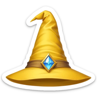 yellow wizard hat perspective sticker