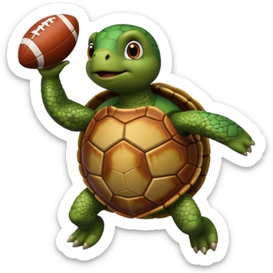 A turtle throwing a football sticker