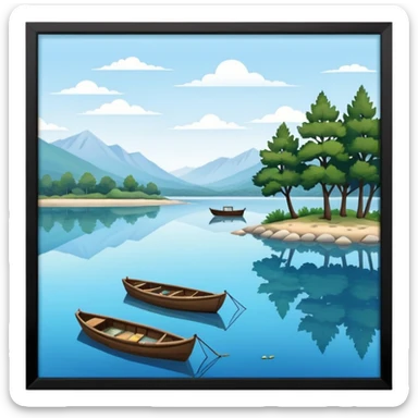 Lake in indian style with no house  sticker