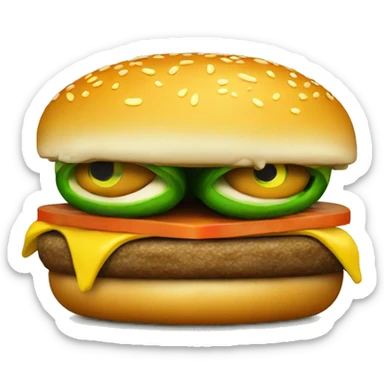 Hamburger with frog legs sticker