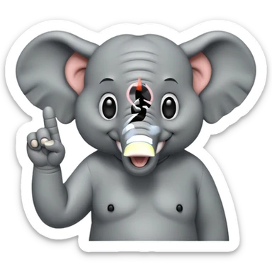 Orta parmak çeken fil sticker