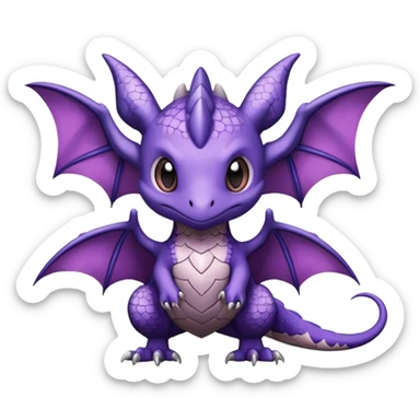 Shiny Cute Adorable Aerodactyl-Noivern-Hybrid-Creature with pattern-markings sticker