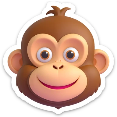 monkey with a side smirk, similar to the smirking cat emoji sticker