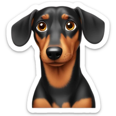 Dog head reality dachshund Looks to the left side 180 Degrees sticker