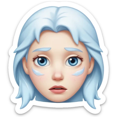 Frozen face with half-lidded eyes sticker