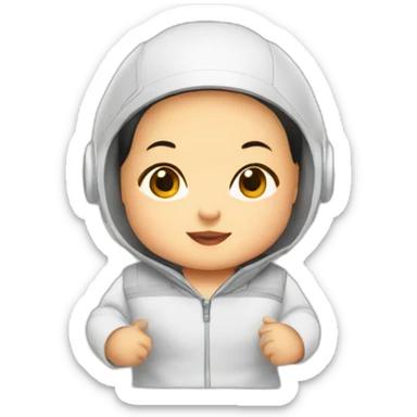 asian baby in a plane frame sticker