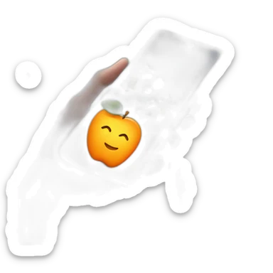 Orange heart with yellow stars in Apple emoji style  sticker