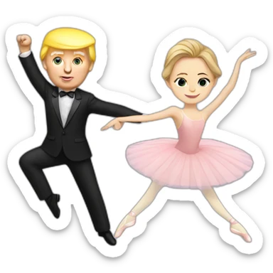 Trump and Putin as ballet dancers sticker