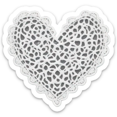 a white lace heart  sticker