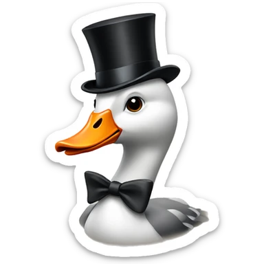 Goose wearing top hat  sticker