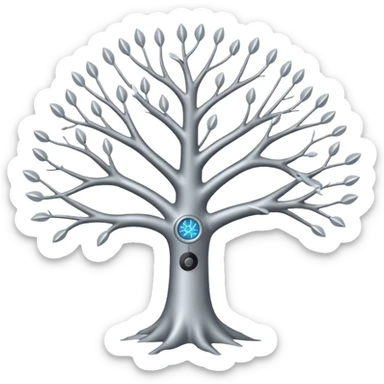 tree with eeg electrodes for branches sticker
