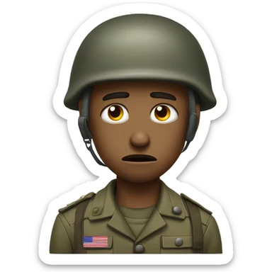 A soldier is in despair He’s losing it sticker