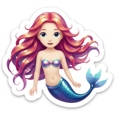 Iridescent mermaid sticker