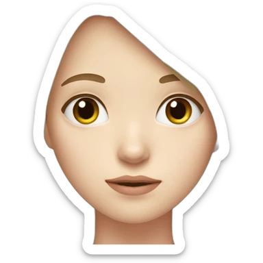 A girl with bang and long hair in black has tired eyes and pale skin sticker